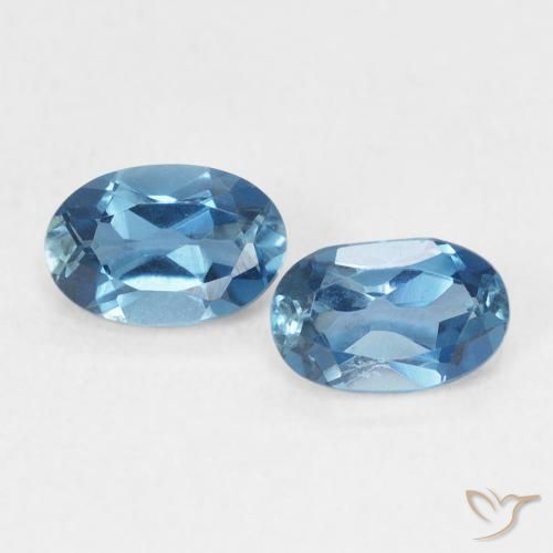 1.19ctw Naturale Blu London Topazio, Ovale, VVS