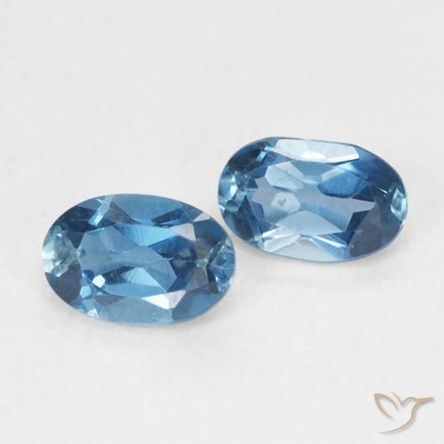 Gemme di Topazio Blu London naturale da 1.19 ct, Ovale, VVS