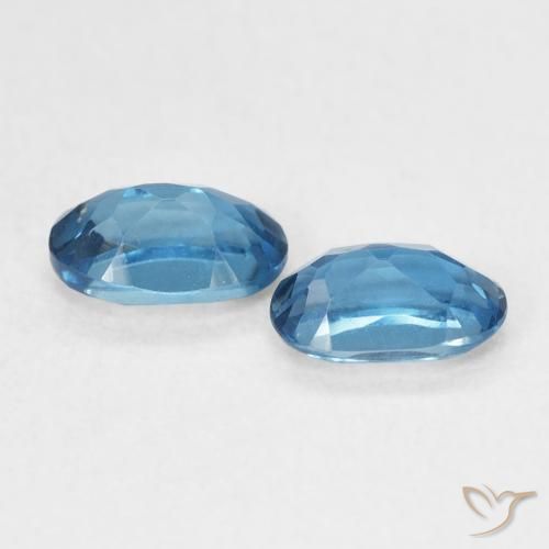 Gemme di Topazio Blu London naturale da 1.19 ct, Ovale, VVS