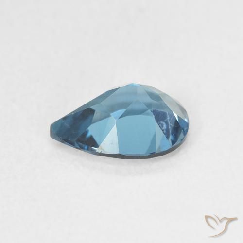 Topazio Blu London naturale da 0.76 ct, Forma a pera, VVS-VS