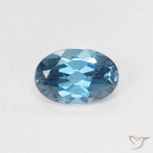 Topazio Blu London naturale da 0.56 ct, Ovale, VVS-VS