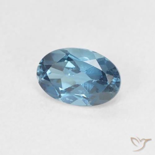 Topazio Blu London naturale da 0.56 ct, Ovale, VVS-VS