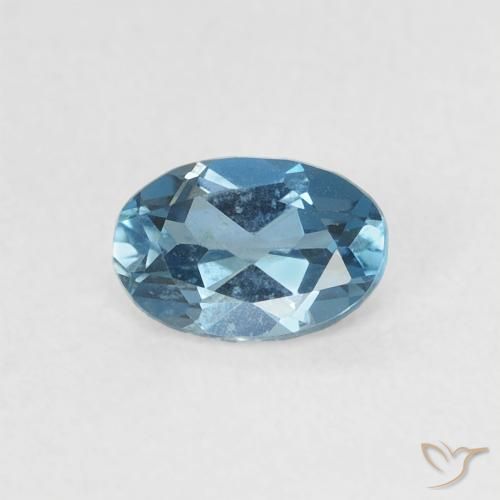 0.57ct Naturale Blu London Topazio, Ovale, VVS-VS