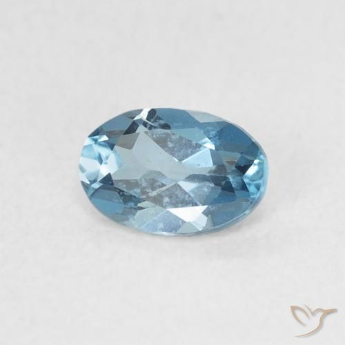 Topazio Blu London naturale da 0.57 ct, Ovale, VVS-VS