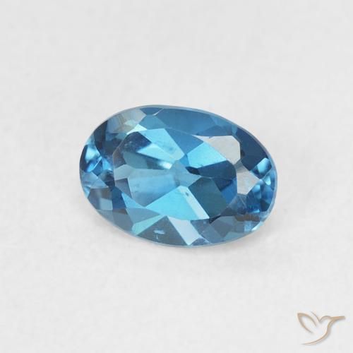 Topazio Blu London naturale da 0.63 ct, Ovale, VVS-VS