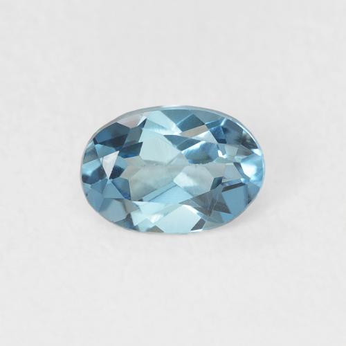 Topazio Intense Silver Aqua-Blue naturale da 0.49 ct, Taglio ovale, VVS-VS