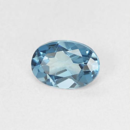Topazio Intense Silver Aqua-Blue naturale da 0.49 ct, Taglio ovale, VVS-VS