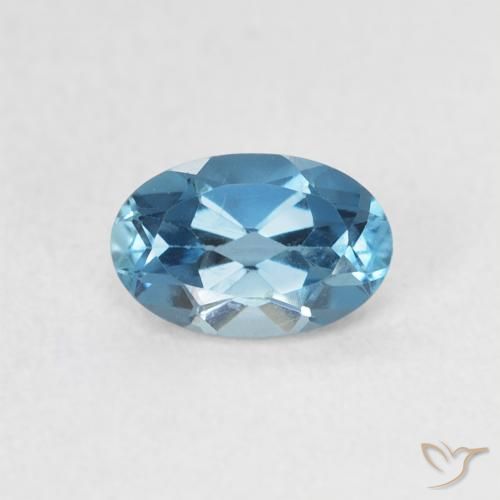 Topazio Blu London naturale da 0.54 ct, Ovale, VVS-VS