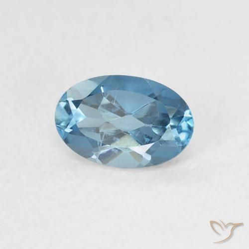 Topazio Blu London naturale da 0.54 ct, Ovale, VVS-VS