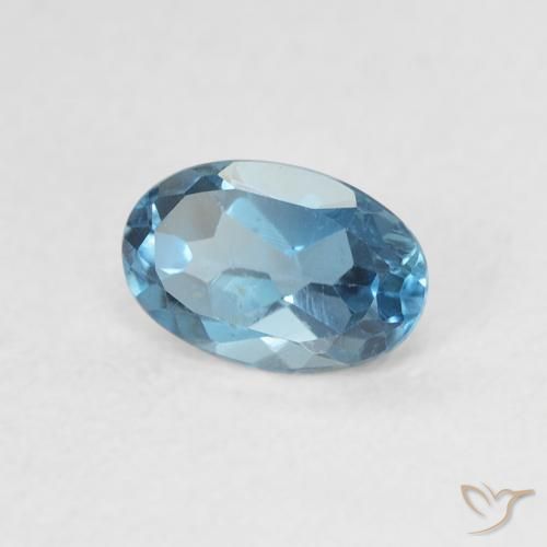 Topazio Blu London naturale da 0.61 ct, Ovale, VVS-VS
