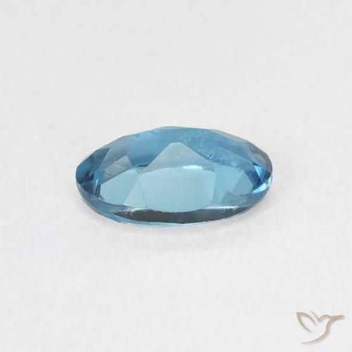 Topazio Blu London naturale da 0.54 ct, Ovale, VVS-VS