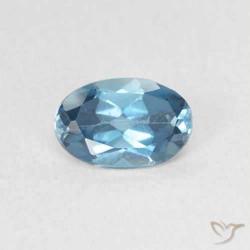 Topazio Blu London naturale da 0.52 ct, Ovale, VVS-VS