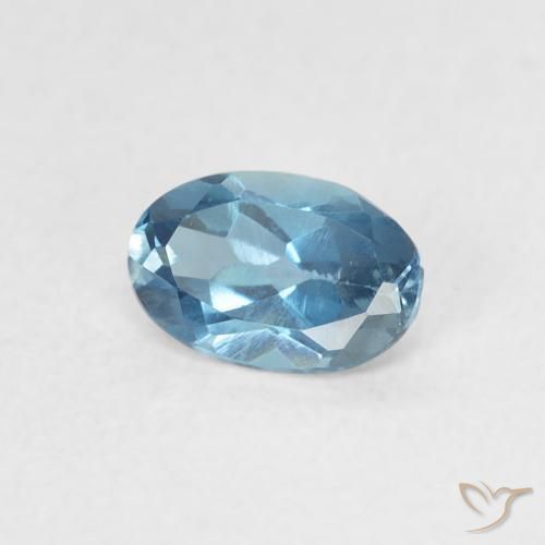 Topazio Blu London naturale da 0.52 ct, Ovale, VVS-VS