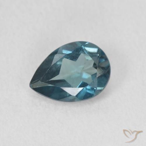 0.80ct Naturale Blu London Topazio, Forma a pera, VS