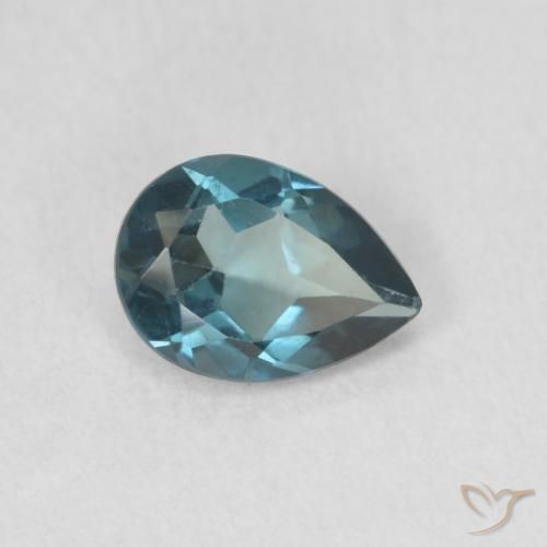 Topazio Blu London naturale da 0.80 ct, Forma a pera, VS