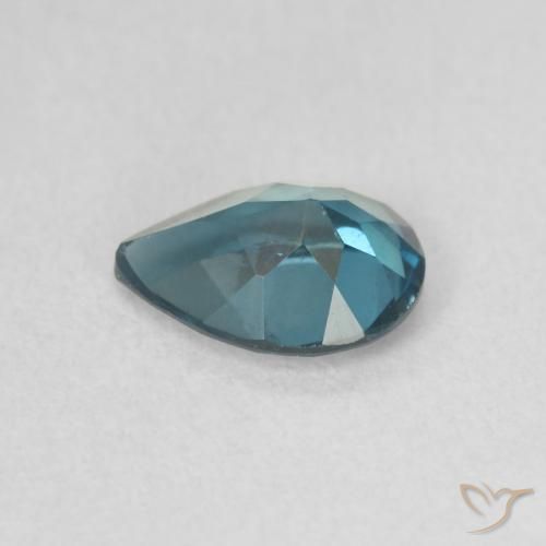 Topazio Blu London naturale da 0.80 ct, Forma a pera, VS