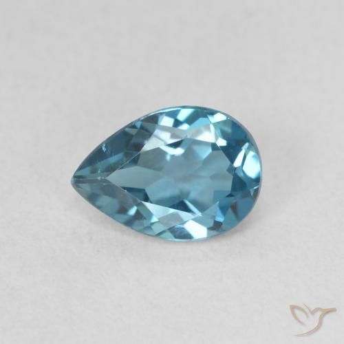 0.78ct Naturale Blu London Topazio, Forma a pera, VVS