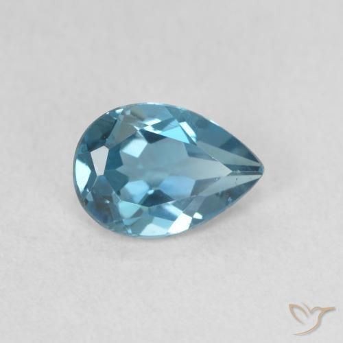 Topazio Blu London naturale da 0.78 ct, Forma a pera, VVS
