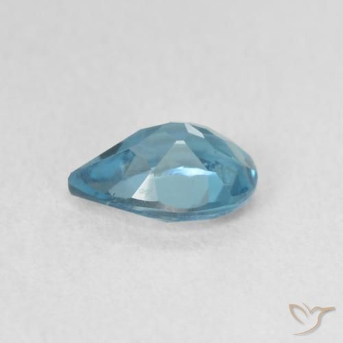 Topazio Blu London naturale da 0.78 ct, Forma a pera, VVS
