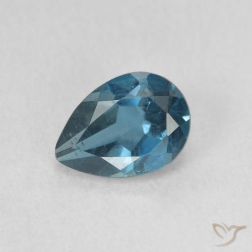 Topazio Blu London naturale da 0.89 ct, Forma a pera, VS