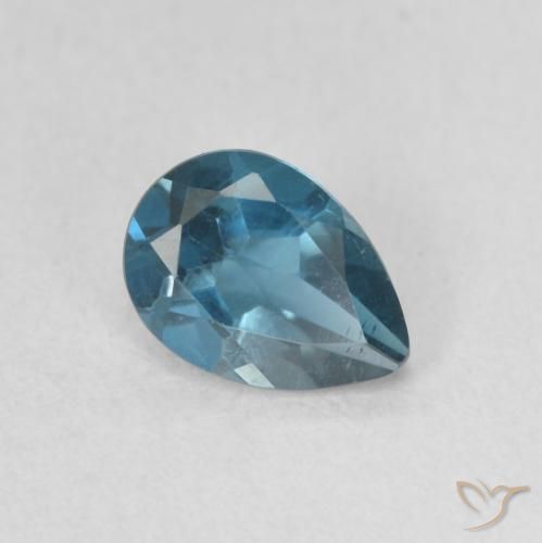 Topazio Blu London naturale da 0.89 ct, Forma a pera, VS