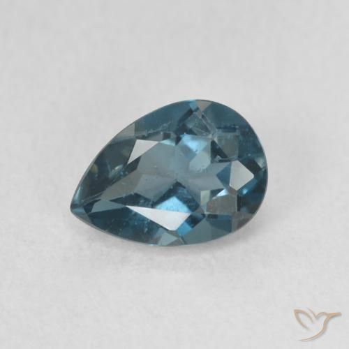 0.86ct Naturale Blu London Topazio, Forma a pera, VS