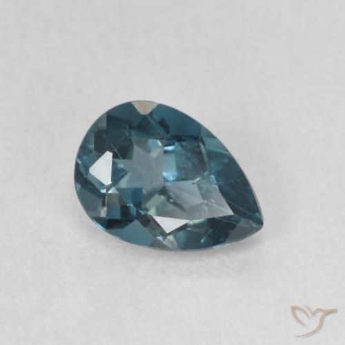 Topazio Blu London naturale da 0.86 ct, Forma a pera, VS