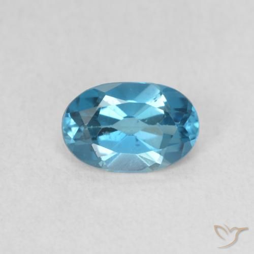 0.52ct Naturale Blu London Topazio, Ovale, VS, Photo A
