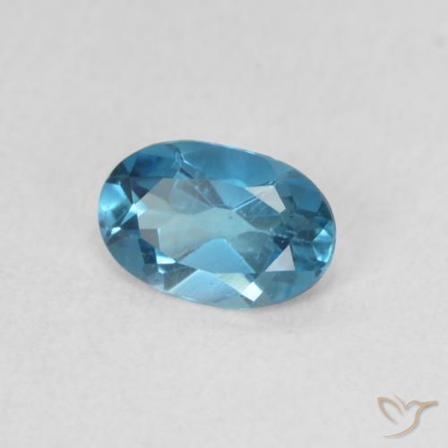 Topazio Blu London naturale da 0.52 ct, Ovale, VS