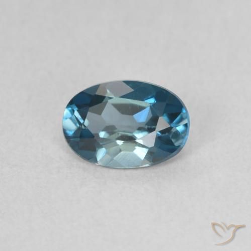 Topazio Blu London naturale da 0.53 ct, Ovale, VS
