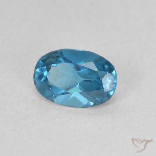 Topazio Blu London naturale da 0.52 ct, Ovale, VS