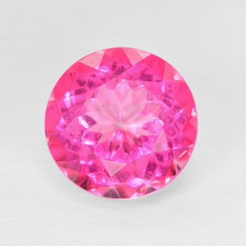 Topazio Magenta intenso naturale da 6.57 ct, Rotondo, VVS