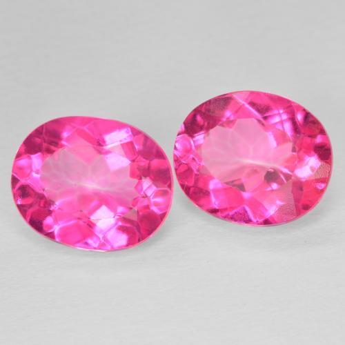 Gemme di Topazio Magenta intenso naturale da 10.97 ct, Ovale, VVS-VS
