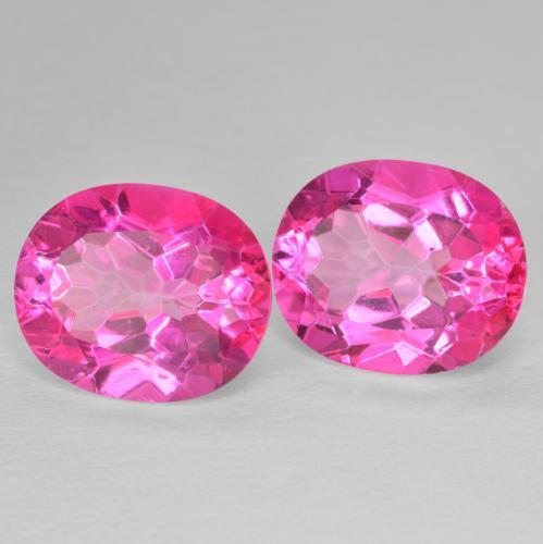 Gemme di Topazio Magenta intenso naturale da 12.37 ct, Ovale, VVS-VS