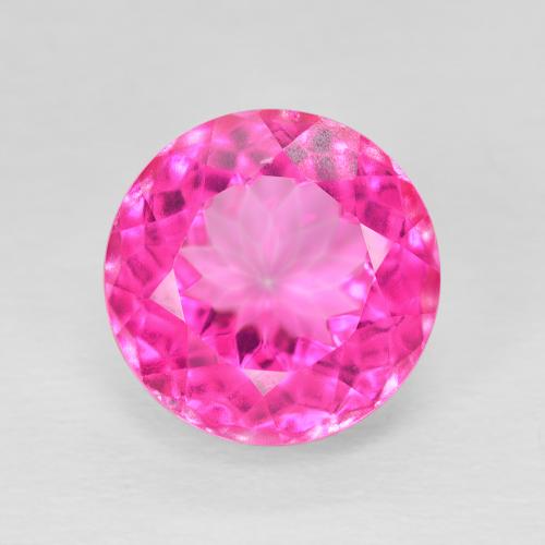 6.82ct Naturale Rosa scuro Topazio, Rotondo, VVS