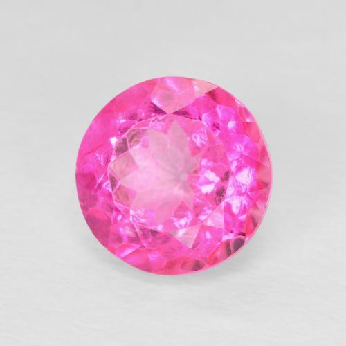 Topazio Magenta intenso naturale da 3.61 ct, Rotondo, VVS-VS