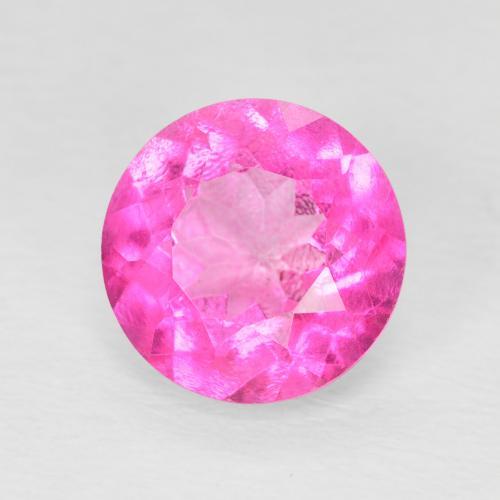 Topazio Rosa scuro naturale da 3.37 ct, Rotondo, VVS-VS