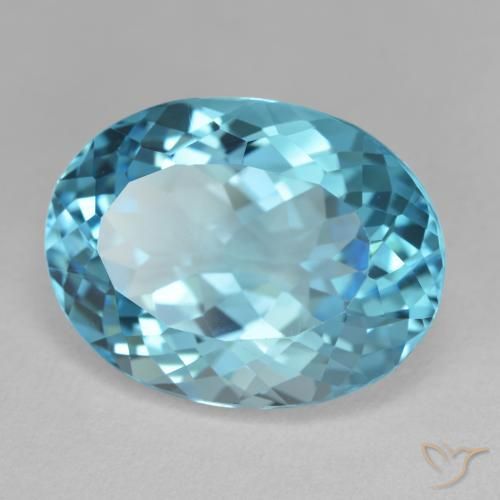 Topazio Blu svizzero naturale da 20.27 ct, Ovale, VVS-VS