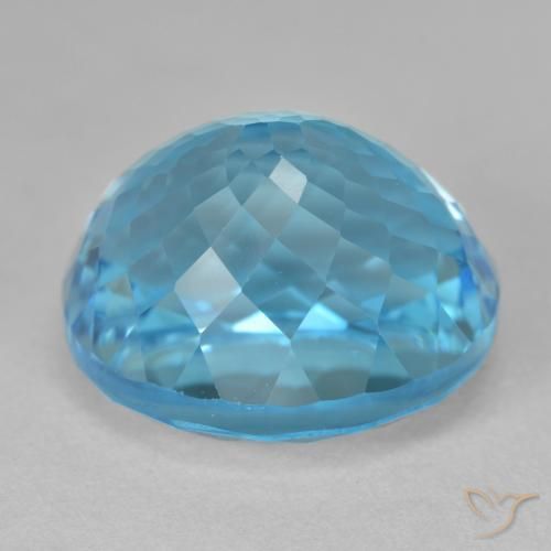 Topazio Blu svizzero naturale da 25.54 ct, Ovale, VVS-VS