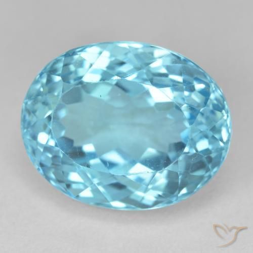 Topazio Blu svizzero naturale da 22.94 ct, Ovale, VS