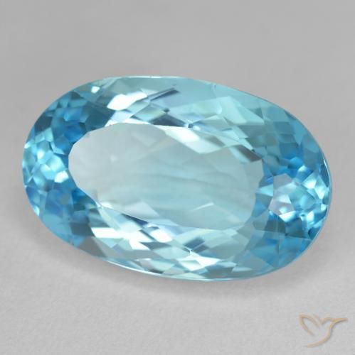 Topazio Blu svizzero naturale da 22.20 ct, Ovale, VVS-VS
