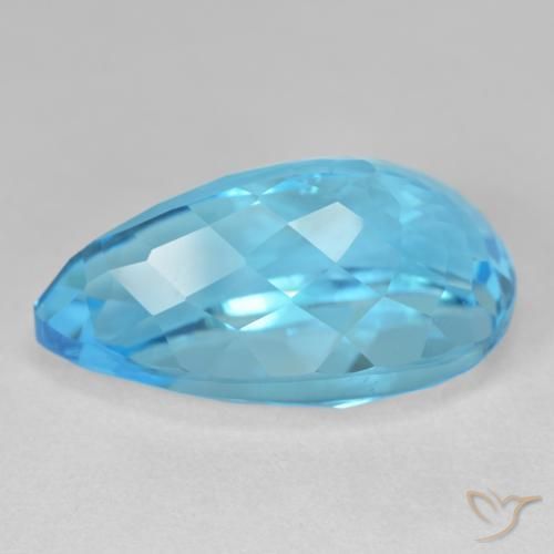 Topazio Blu svizzero naturale da 28.62 ct, Forma a pera, VS