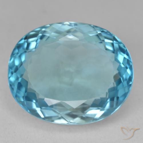 Topazio Blu svizzero naturale da 23.45 ct, Ovale, VVS-VS