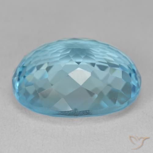 Topazio Blu svizzero naturale da 23.45 ct, Ovale, VVS-VS