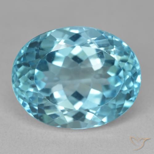 Topazio Blu svizzero naturale da 21.53 ct, Ovale, VVS-VS