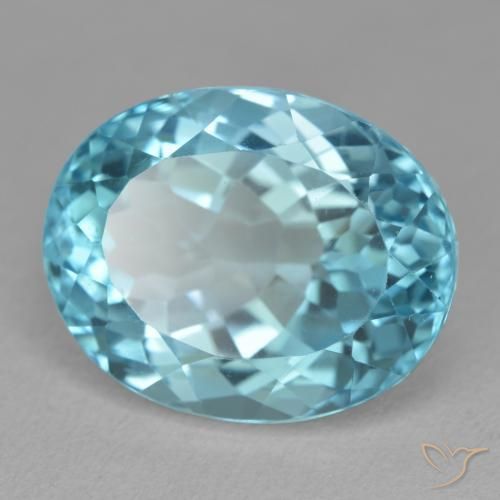 Topazio Blu svizzero naturale da 21.53 ct, Ovale, VVS-VS