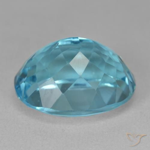 Topazio Blu svizzero naturale da 21.53 ct, Ovale, VVS-VS