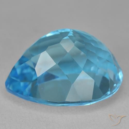 Topazio Blu svizzero naturale da 27.19 ct, Forma a pera, VVS