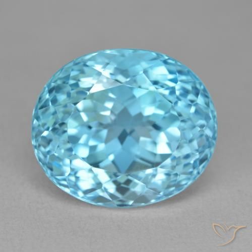 Topazio Blu svizzero naturale da 21.10 ct, Ovale, VVS