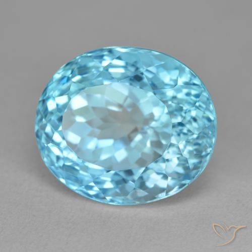 Topazio Blu svizzero naturale da 21.10 ct, Ovale, VVS